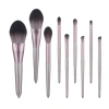 9 piezas de fibra sintética juego de pinceles de maquillaje pinceles de sombra de ojos en forma de lengua bolsa de almacenamiento de lino portátil Item Picture